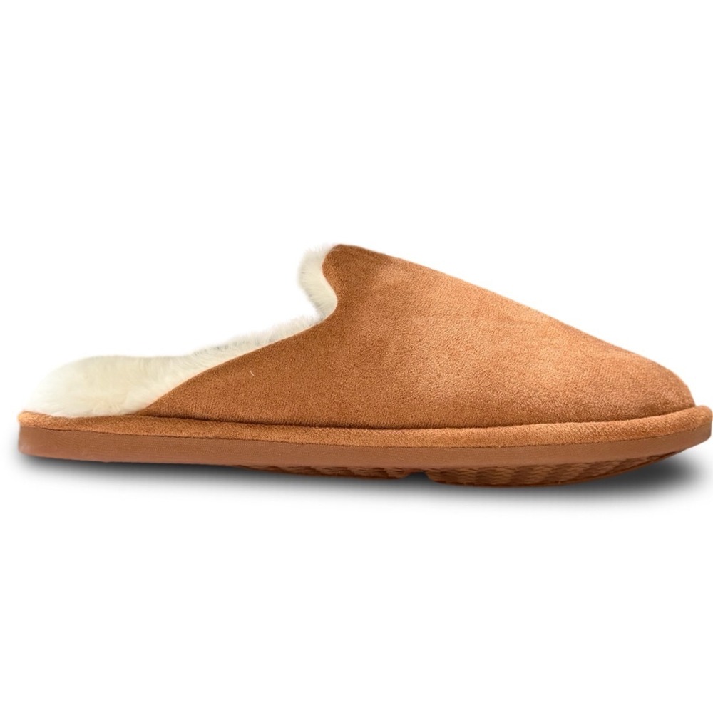 State of Day Womens Chestnut Faux Suede Fur Lined Scuff Slippers Sz Large 9-10 - Picture 12 of 12